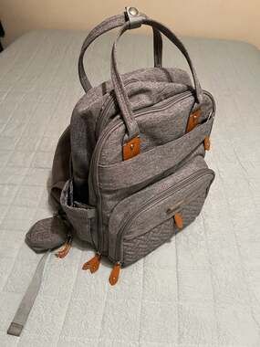 BabbleRoo Diaper Bag Backpack with Changing Pad & Stroller Straps